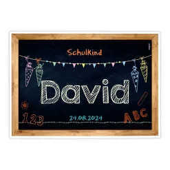 5er Set Papier Platzset zur Einschulung in Tafeloptik