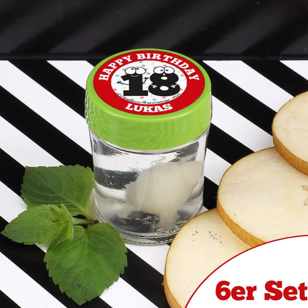 6er Set persönlicher Schnaps zum 18. Geburtstag