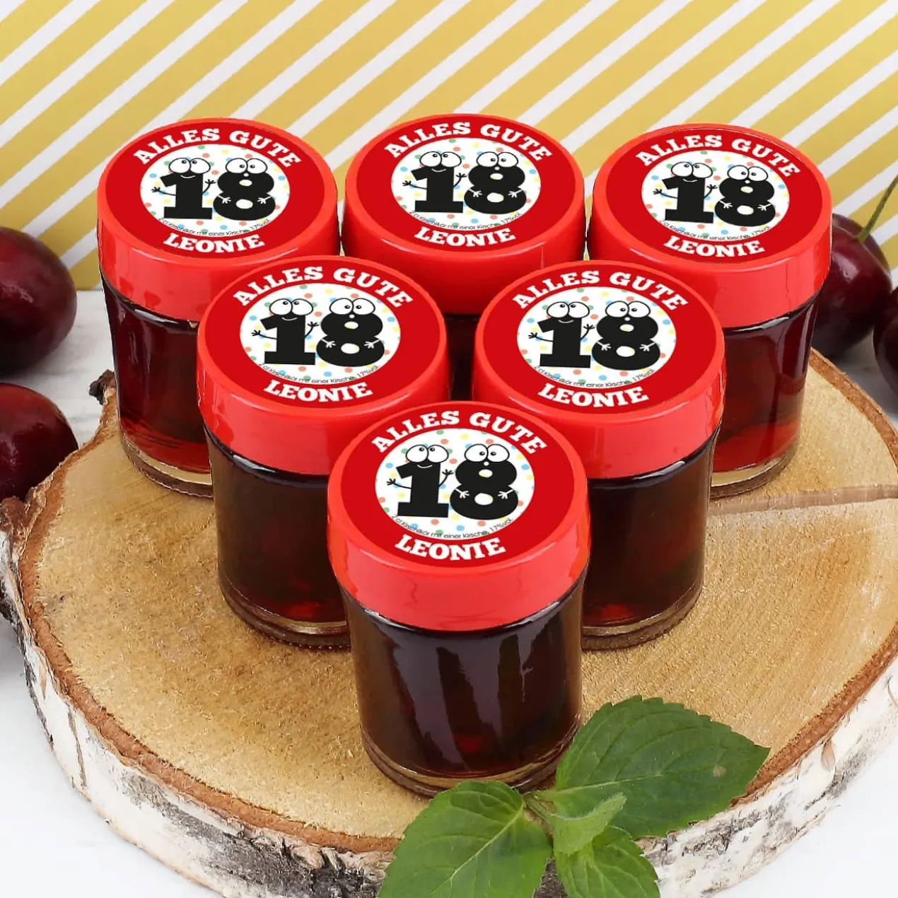 6er Set persönlicher Schnaps zum 18. Geburtstag