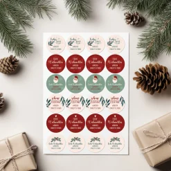 24er Set personalisierbare Aufkleber für Geschenke | Sticker für Weihnachtsgeschenke