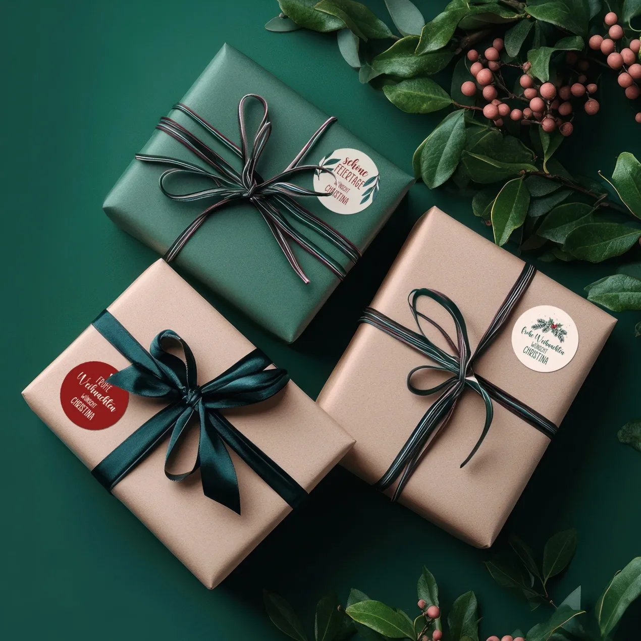 24er Set personalisierbare Aufkleber für Geschenke | Sticker für Weihnachtsgeschenke