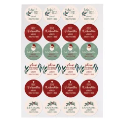 24er Set personalisierbare Aufkleber für Geschenke | Sticker für Weihnachtsgeschenke