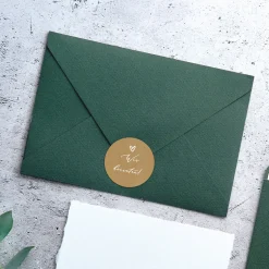 24er Set personalisierbare Aufkleber für Hochzeitseinladungen | Siegelsticker mit Herz-Motiv