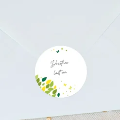 24er Set personalisierbare Aufkleber als Siegelsticker für Briefumschläge | Blätter-Motiv