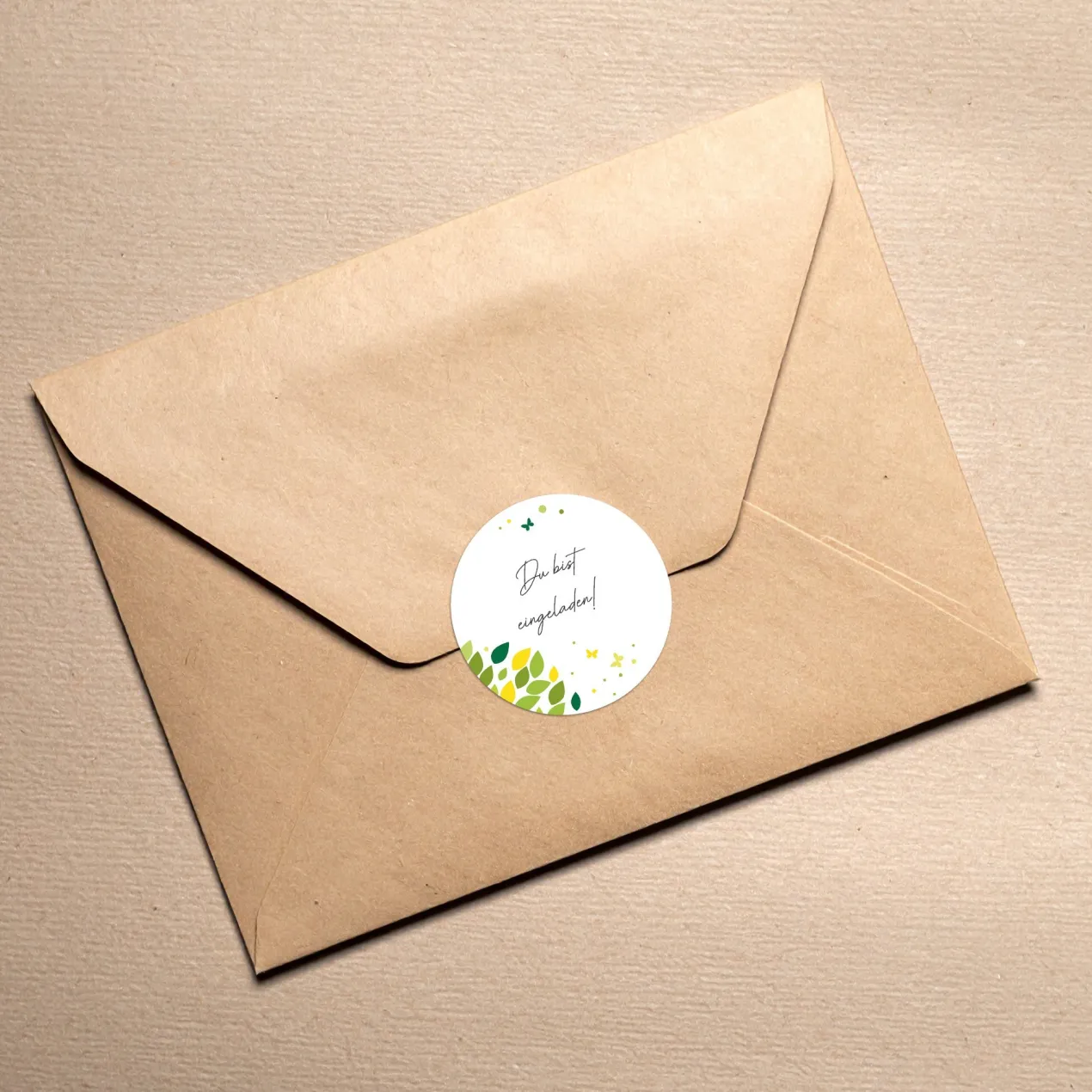 24er Set personalisierbare Aufkleber als Siegelsticker für Briefumschläge | Blätter-Motiv