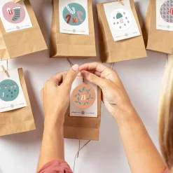 24er Set personalisierte Aufkleber für DIY Adventskalender mit Name | Motive zu Weihnachten