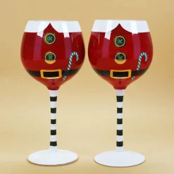 2er Set Weinglas Santa Kostüm