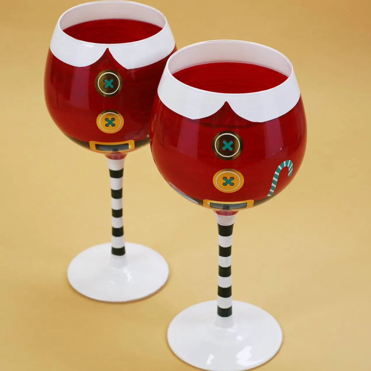 2er Set Weinglas Santa Kostüm