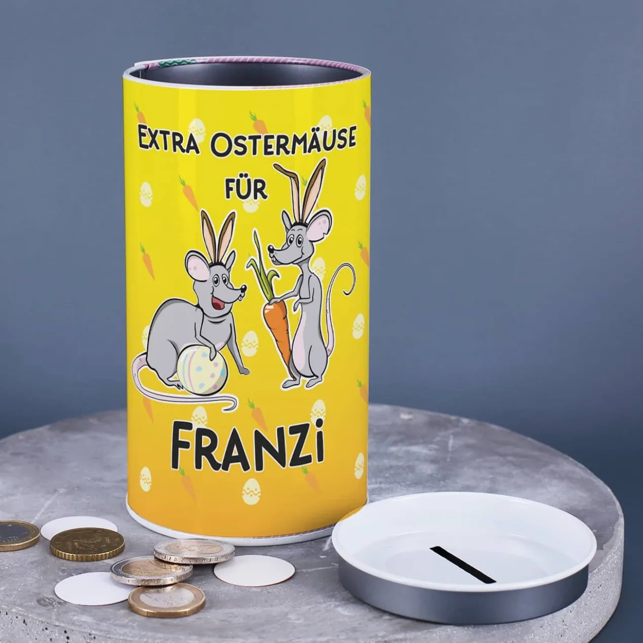 Extra Ostermäuse - Spardose mit Ihrem Wunschnamen