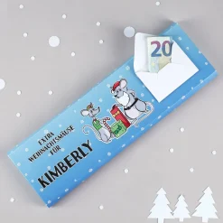 Extra Weihnachtsmäuse für - 300 g Vollmilchschokolade als Geldgeschenk zu Weihnachten
