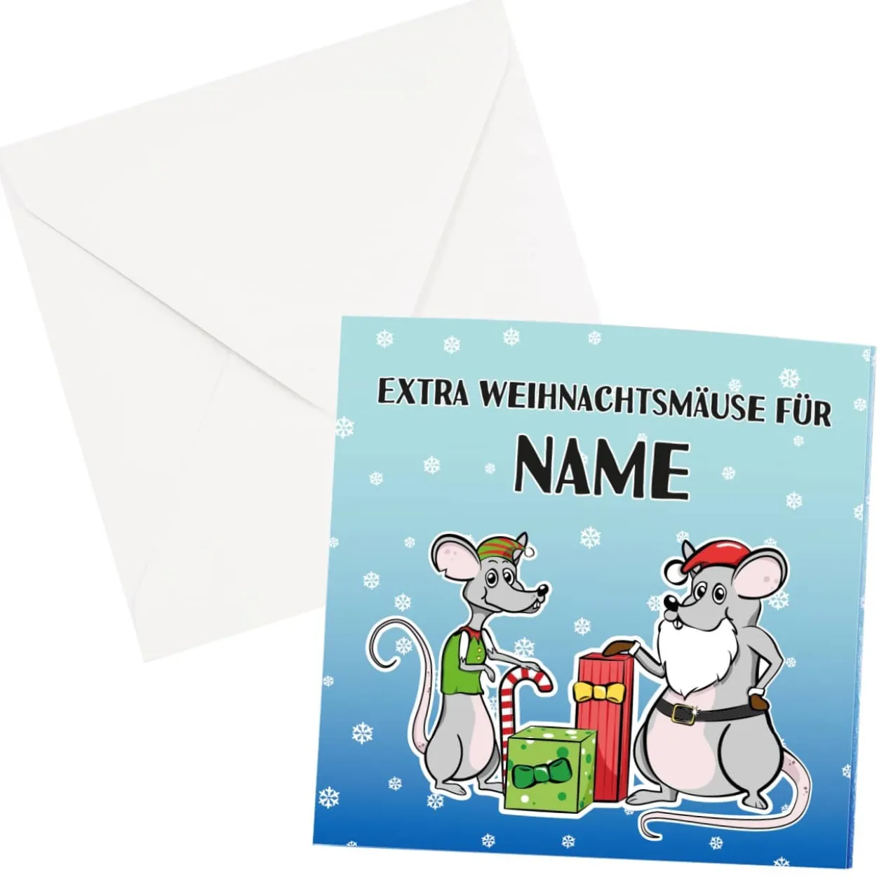 Extra Weihnachtsmäuse - Persönliche Geldkarte mit Ihren Wunschangaben versehen