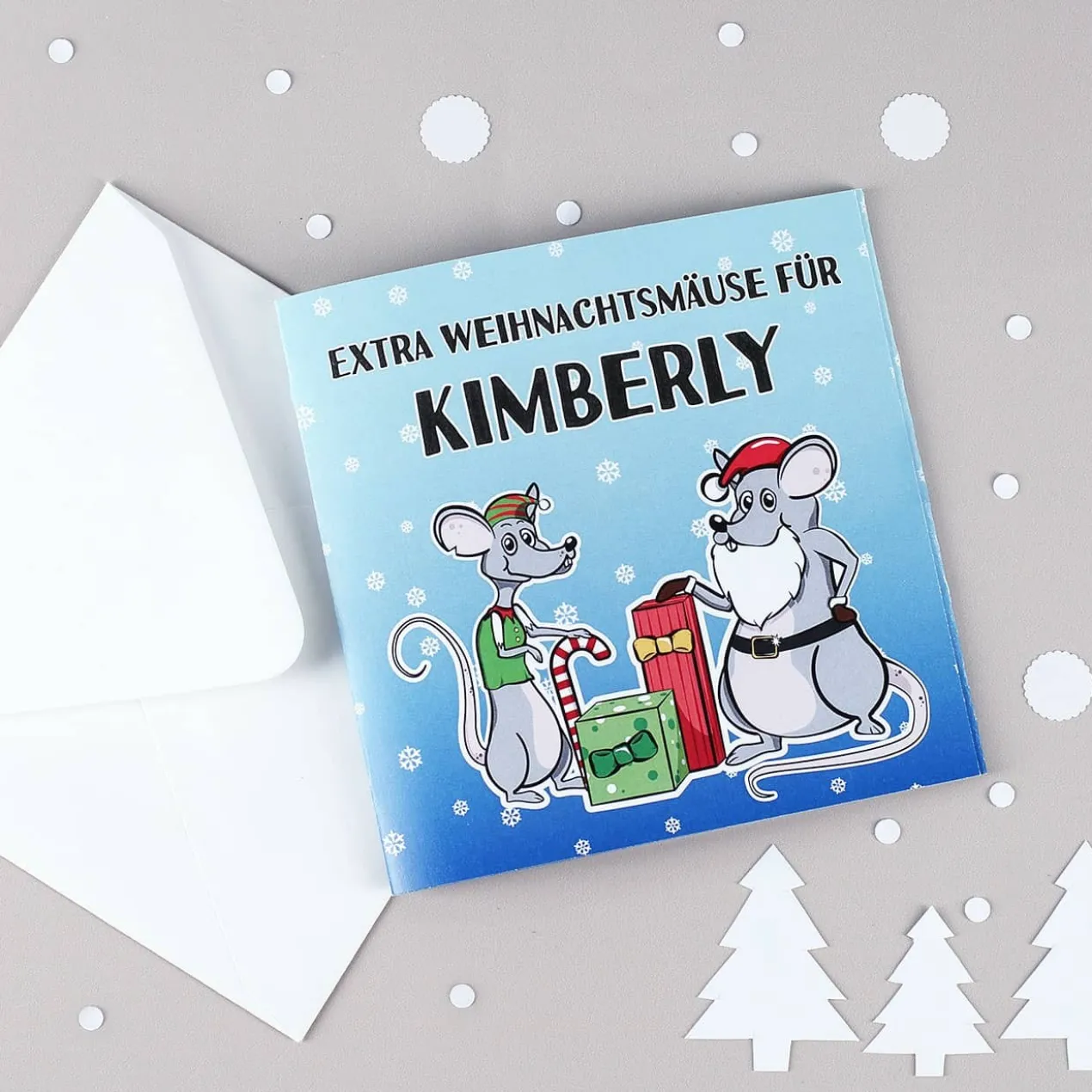 Extra Weihnachtsmäuse - Persönliche Geldkarte mit Ihren Wunschangaben versehen