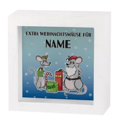 Extra Weihnachtsmäuse - Spardose für Geldgeschenke mit Ihrem Wunschnamen