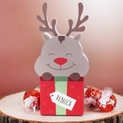Faltschachteln zu Weihnachten mit 3 Lindor Kugeln und Ihrem Wunschnamen