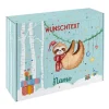 Faultier - Adventskalender zum selbst Befüllen mit Name und Wunschtext bedruckt