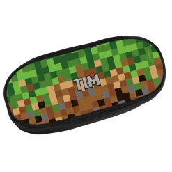 Federmäppchen mit Pixelmotiv und Name