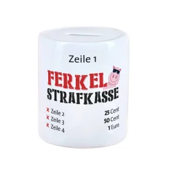 Ferkel - Strafkasse, Spardose mit Ihrem Wunschtext