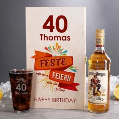 Feste Feiern wie sie fallen - Captain Morgan - Geschenkset mit Name und Alter