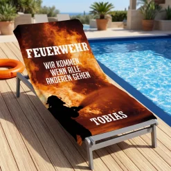 Feuerwehr Handtuch mit Name & Einsatz Motiv personalisiert | Geschenk für Männer, Frauen & Kollegen
