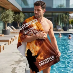 Feuerwehr Handtuch mit Name & Einsatz Motiv personalisiert | Geschenk für Männer, Frauen & Kollegen