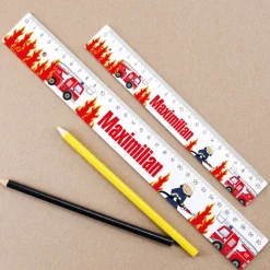Feuerwehr-Lineal in 2 Größen mit Ihrem Wunschnamen bedruckt