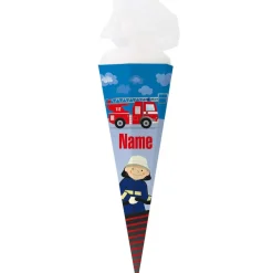 Feuerwehr - Schultüte für Jungen mit Feuerwehrmann und Name
