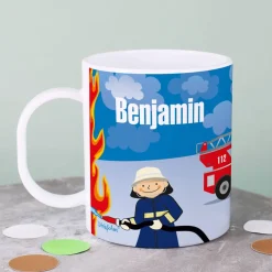Feuerwehr - Tasse aus bruchfesten Kunststoff für Kinder