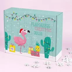 Flamingo Adventskalender zum selber Füllen mit Ihrem Namen