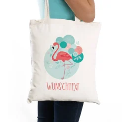 Flamingo Schulterbeutel mit Wunschtext