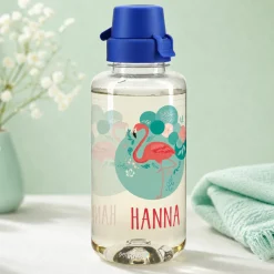 Flamingo Trinkflasche mit Name 0,7 L | Geschenk für Mädchen zur Einschulung & Schule