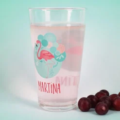 Flamingo Trinkglas mit Name