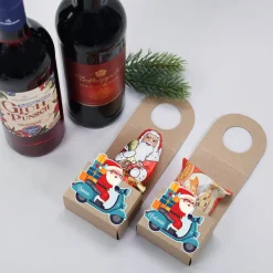 Flaschenanhänger mit Stollen oder Nikolaus zu Weihnachten