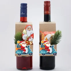 Flaschenanhänger mit Stollen oder Nikolaus zu Weihnachten