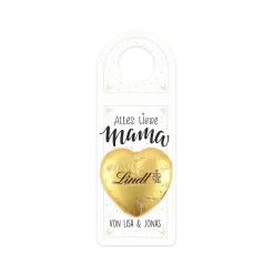 Flaschenanhänger zum Muttertag mit Lindt Schokoladenherz & individuellem Text | 2 Größen