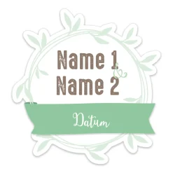 Flaschenaufkleber zur Hochzeit mit Namen und Datum