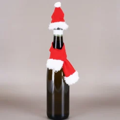 Flaschenüberzug Weihnachtsmütze und Schal