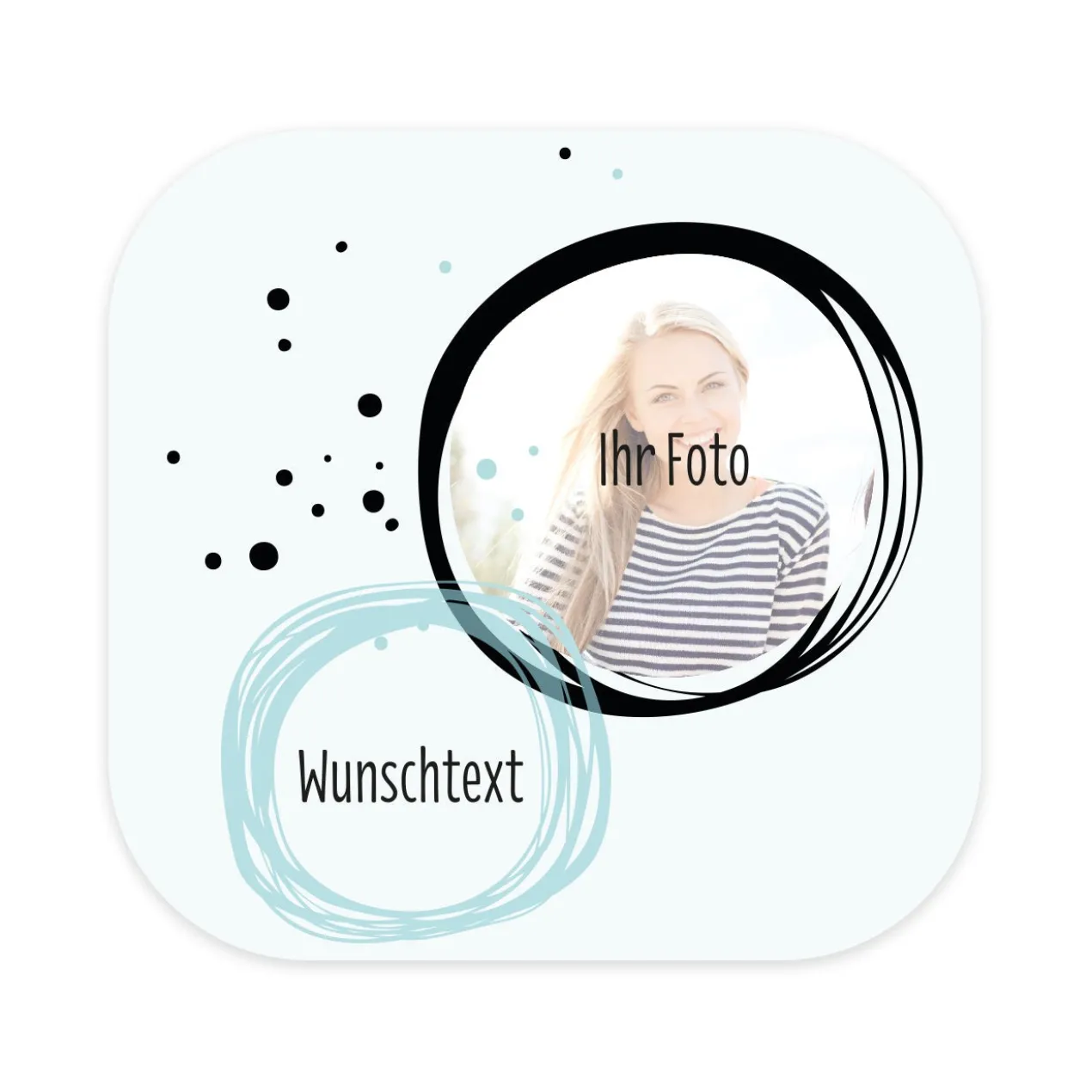 Flaschenetikett mit Foto und Wunschtext bedruckt