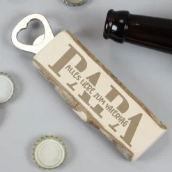 Flaschenöffner aus Holz für Papa mit Gravur personalisiert | Geschenk zum Vatertag & Geburtstag