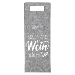 Flaschentasche aus Filz personalisiert mit Name - Besinnliche WEINachten | Weintasche zu Weihnachten