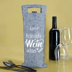 Flaschentasche aus Filz personalisiert mit Name - Besinnliche WEINachten | Weintasche zu Weihnachten