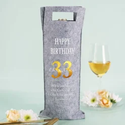 Flaschentasche aus Filz zum Geburtstag mit Name, Alter und Wunschtext