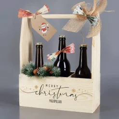 Flaschenträger - Merry Christmas - als Geschenkverpackung zu Weihnachten