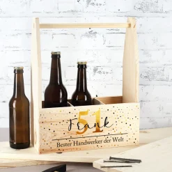 Flaschenträger zum Geburtstag mit persönlichem Aufdruck