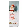 Flaschenverpackung 'Frohes Fest' mit Wichtelmotiv | Geschenkbox für Wein & Weihnachtsgeschenke