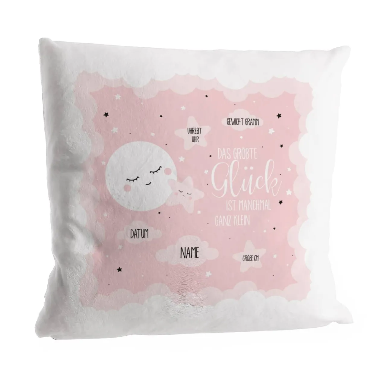 Flauschiges Kuschelkissen für Mädchen zur Geburt