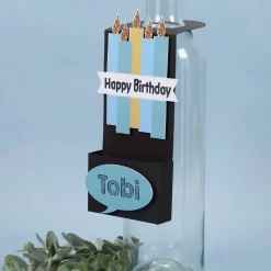 Füllbarer Flaschenanhänger zum Geburtstag als Geldgeschenk