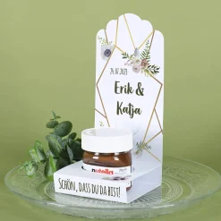 Florale DIY-Faltaufsteller im 4er-Set für kleine Gastgeschenke zur Hochzeit
