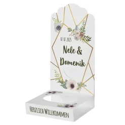 Florale DIY-Faltaufsteller im 4er-Set für kleine Gastgeschenke zur Hochzeit