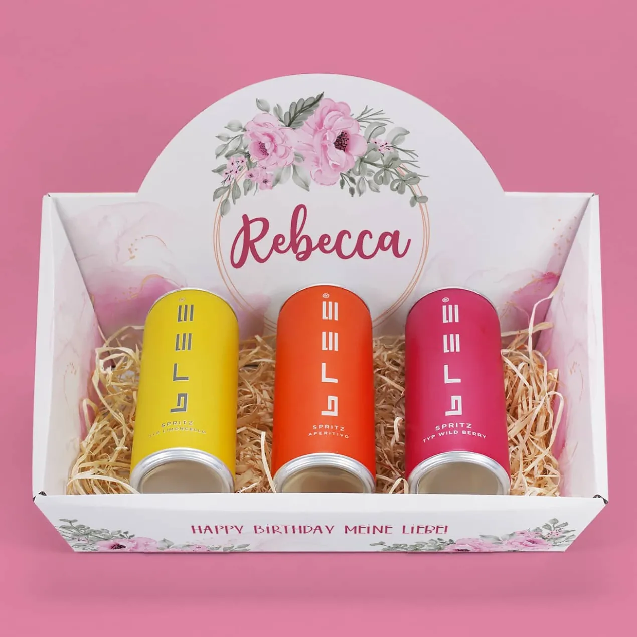 Floraler Geschenkkorb zum Muttertag oder Geburtstag mit verschiedenen Füllungen