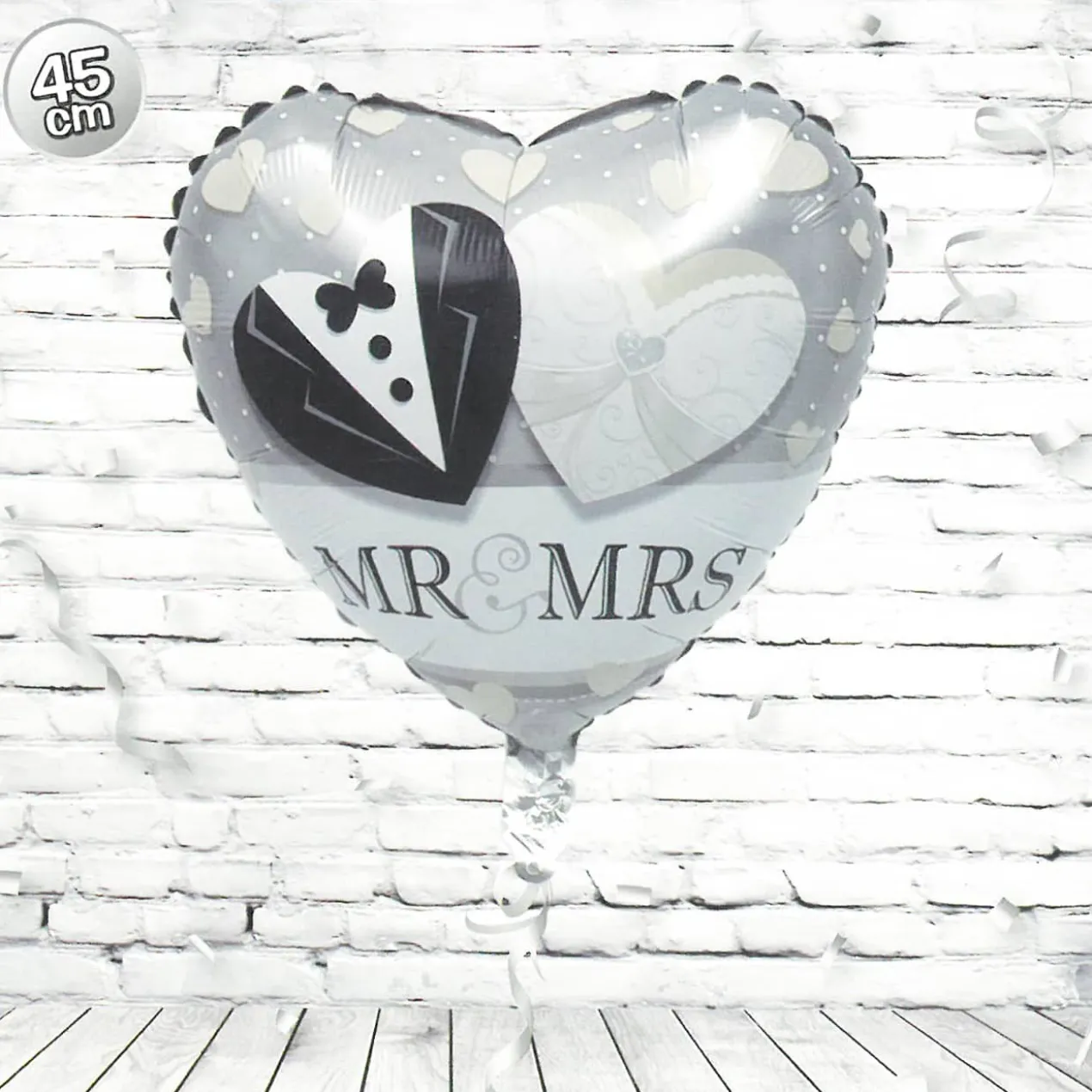 Folien-Ballon - herzförmig - MR & MRS